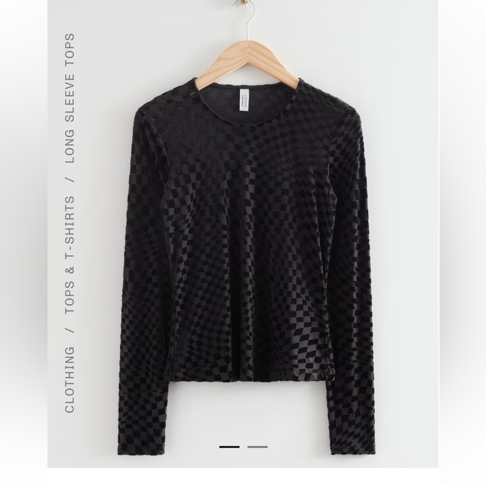 & Other Stories FITTED PATTERNED VELVET TOP